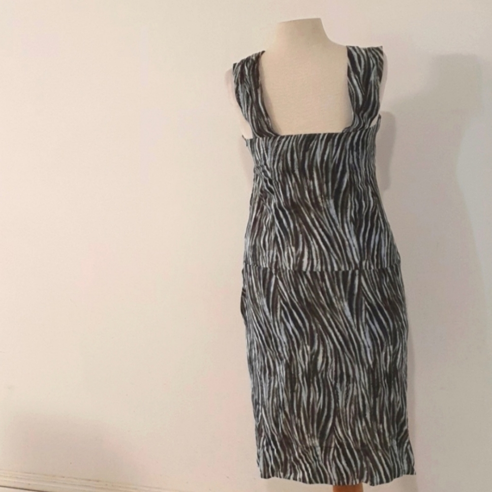 Frey Size 10 Dark Green Dress Silk with Cotton Lining - Picture 5 of 8